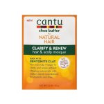Cantu Natural Hair Clarify & Renew Hair Scalp Masque 1.5oz | Deep Cleansing Scalp Treatment | Removes Build-Up & Refreshes Hair