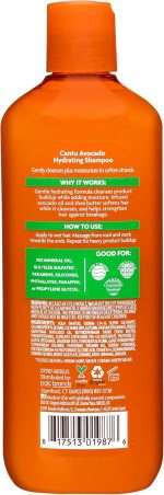 Cantu Avocado Hydrating Shampoo 400ml (13.5 Fl Oz) Sulfate-Free Moisturizing Shampoo for Dry & Damaged Hair with Avocado Oil - Image 3