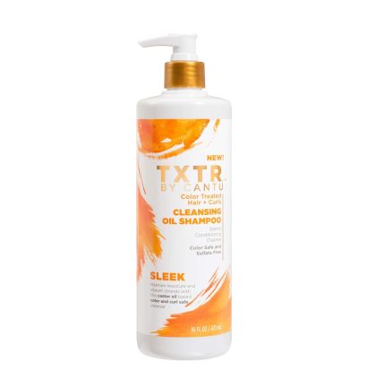 Cantu TXTR Cleansing Oil Shampoo 473ml | Sulfate-Free Hair Cleanser for Curly, Coily & Textured Hair | Deep Scalp Cleansing & Moisture Care