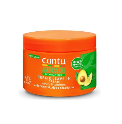Cantu Avocado Hydrating Repair Leave-In Cream 340g | Moisturizing Hair Treatment for Dry, Damaged & Curly Hair | 12oz