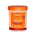 Cantu Strengthening Styling Gel with Jamaican Black Castor Oil 18.5oz / 524g – Strong Hold, Frizz Control & Hair Strengthening Gel for Natural, Curly, Coily & Textured Hair