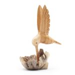 Handmade Parasite Wood Art Carving - Nectar Drinking Hummingbird - Image 3