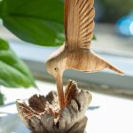 Handmade Parasite Wood Art Carving - Nectar Drinking Hummingbird - Image 5