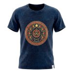 Nomad Sari Stonewashed Cotton T-Shirt - Stay Wild Moon Child - Blue - Large