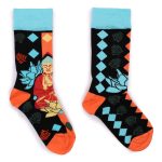 Hop Hare Bamboo Socks S/M - Blue Buddha & Lotus  - Image 2