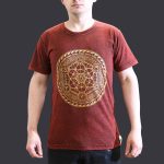 Nomad Sari Stonewashed Cotton T-Shirt – Chakra – Maroon – Small - Image 3