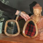 Set of 3 Pebble Shaped Mirrors - Dark Brown Finish - Image 5