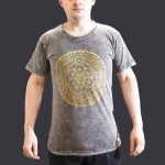 Nomad Sari Stonewashed Cotton T-Shirt – Chakra – Dark Grey – Small - Image 3