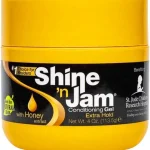 Shine 'n Jam Conditioning Gel Extra Hold 4 oz | Flake-Free Braiding, Edges & Styling Gel with Honey Extract for Sleek, Long-Lasting Control